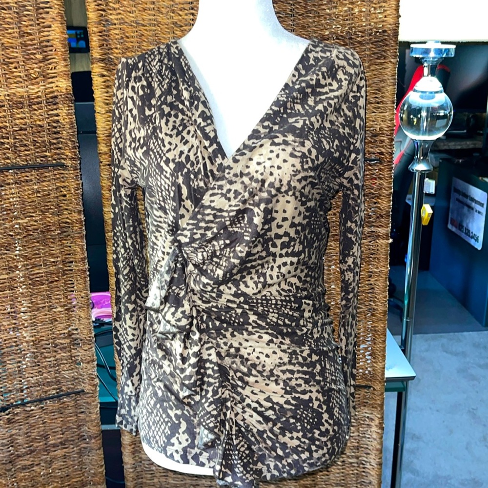 Ann Taylor Long Sleeve Top With Rouching Detail